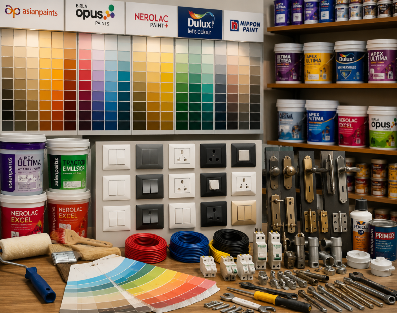 Mahavir Colour Electric & Hardware store interior in Kandivali West, Mumbai